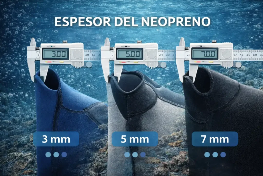 grueso de los trajes de neopreno