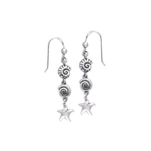 Scuba Gifts Pendientes Largos Caracolas y Estrella